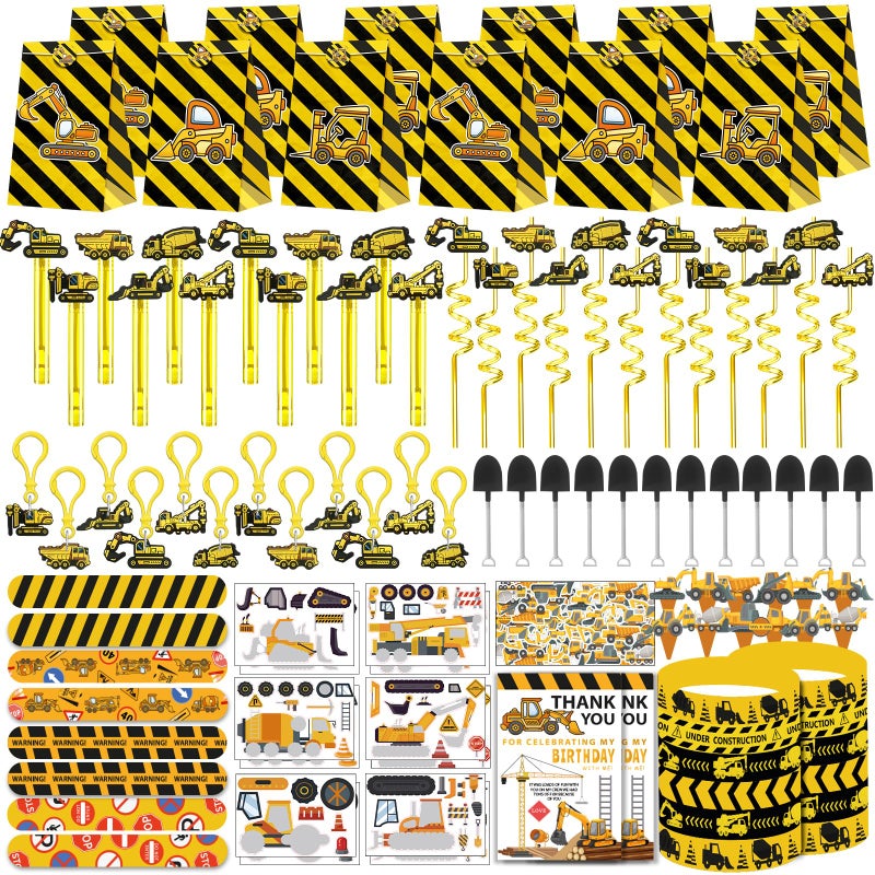 PLOUGVI 232PCS Construction Birthday Party Supplies Decorations Favors Construction Theme Toys for Goodie Bag Stuffer Pinata Filler Gifts - Image 2
