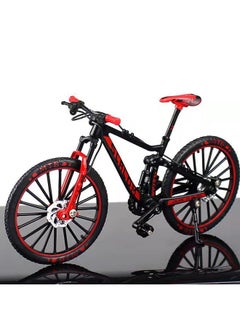 Generic Special 1:10 Alloy Bicycle Model Simulation Station Wagon Mini Stunt Car Ornaments Collection Toys-Color:No. 5 Downhill Mountain Bike Black And Red [e-commerce Box] 20*6*14  - Image 1