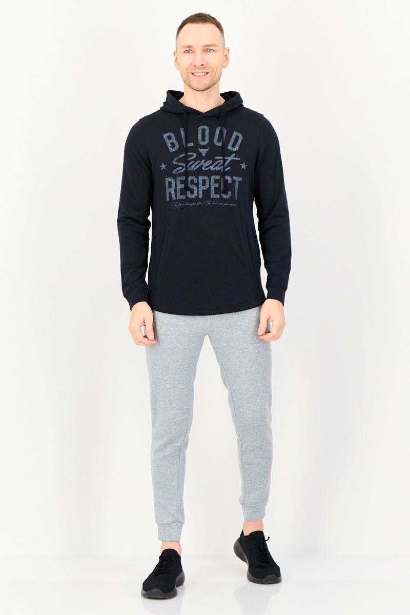 UNDER ARMOUR Men Loose Fit Long Sleeve Outdoor Hoodie, Black - Image 3