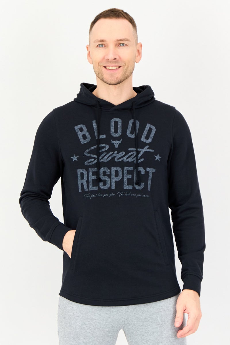 UNDER ARMOUR Men Loose Fit Long Sleeve Outdoor Hoodie, Black - Image 1