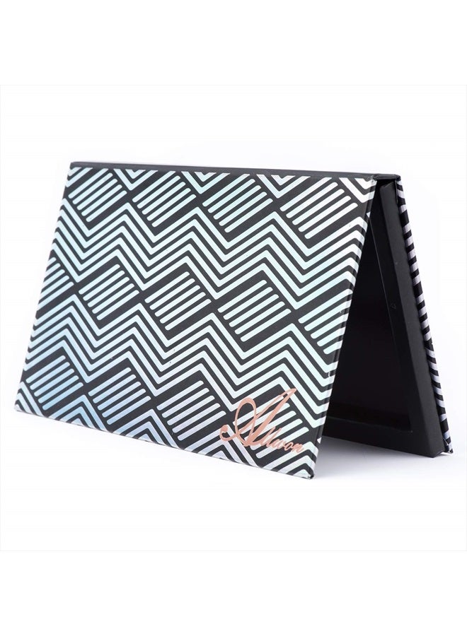 Allwon Magnetic Palette Black Empty Makeup Palette with Mirror and 20Pcs Adhesive Empty Palette Metal Stickers for Eyeshadow Lipstick Blush Powder - Image 1