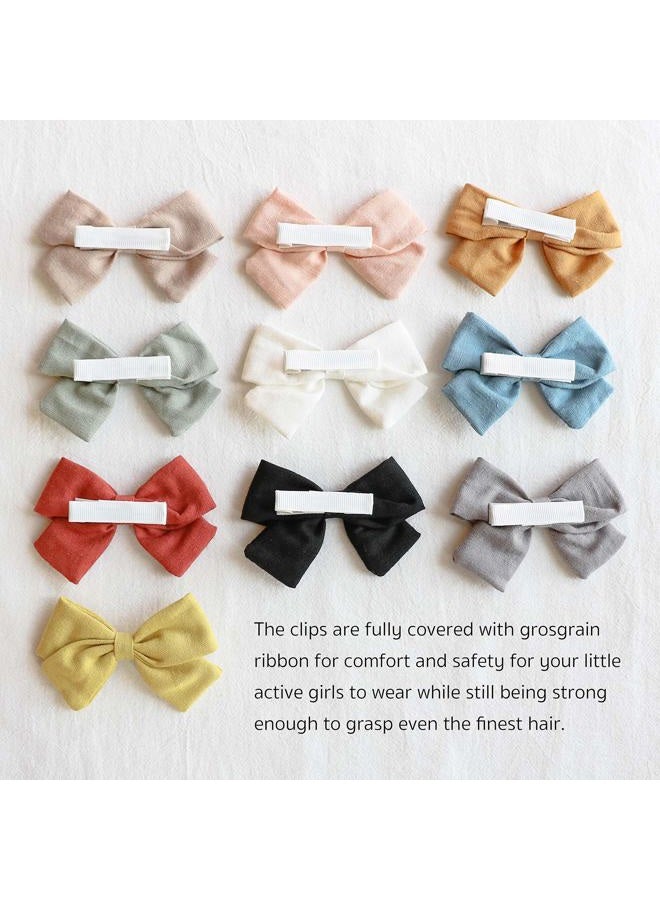 JoCoDesigns Baby Girl Hair Clips Bows Barrettes 10 Pack Fully Lined Alligator Clip 3.4 Inch Hair Accessories for Little Girls Toddler Kids Children - Image 3