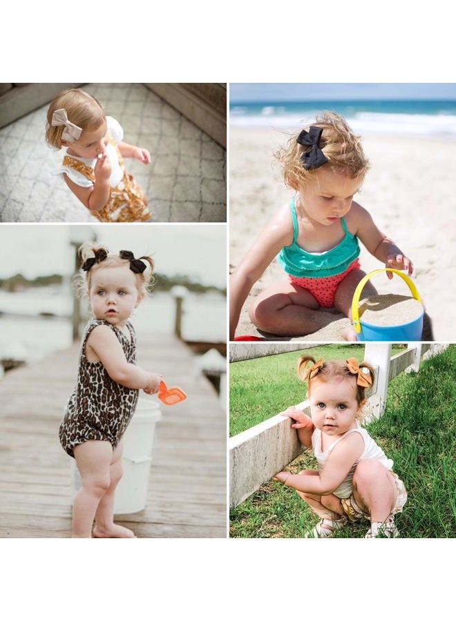 JoCoDesigns Baby Girl Hair Clips Bows Barrettes 10 Pack Fully Lined Alligator Clip 3.4 Inch Hair Accessories for Little Girls Toddler Kids Children - Image 4