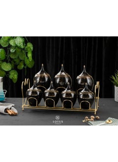 Rosa By Fathy Mahmoud Porcelain seasoning set, 7 s, black, 7012 #3  - Image 1