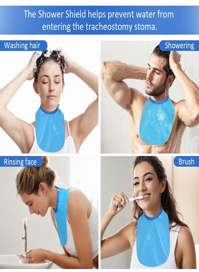 EHUSPU Tracheostomy Shower Cover Neck Stoma Protector for Tracheostomy,Waterproof Shower Shield Neck Stoma Guard (Blue-2pc) - Image 4