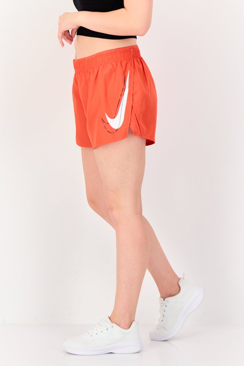 Nike Women Dri-Fit Brand Logo Running Shorts, Red - Image 2
