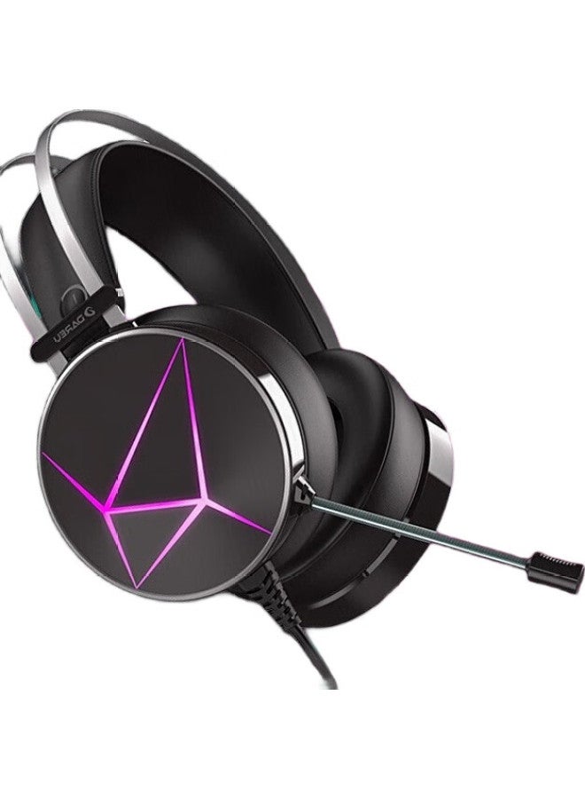 Daryo Dareu Eh722Rgb Gaming Headset, Triangular Action Sound Positioning, 7.1 Channel Over-Ear Headphones, Desktop E-Sports Headset, Minge Yuanxu Zhuyu Phantom Color Black - Image 1