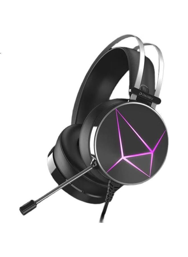 Daryo Dareu Eh722Rgb Gaming Headset, Triangular Action Sound Positioning, 7.1 Channel Over-Ear Headphones, Desktop E-Sports Headset, Minge Yuanxu Zhuyu Phantom Color Black - Image 3
