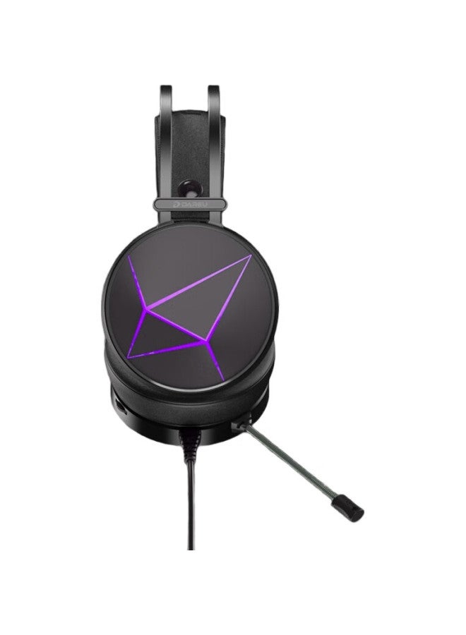 Daryo Dareu Eh722Rgb Gaming Headset, Triangular Action Sound Positioning, 7.1 Channel Over-Ear Headphones, Desktop E-Sports Headset, Minge Yuanxu Zhuyu Phantom Color Black - Image 2