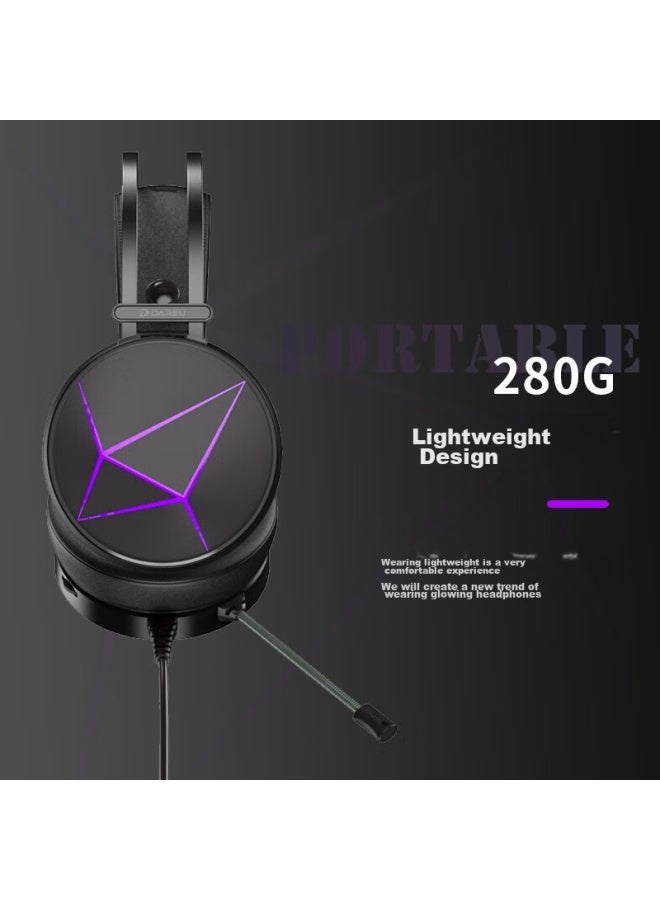 Daryo Dareu Eh722rgb Gaming Headset, Triangular Action Sound Positioning, 7.1 Channel Over-ear Headphones, Desktop E-sports Headset, Minge Yuanxu Zhuyu Phantom Color Black - Image 2