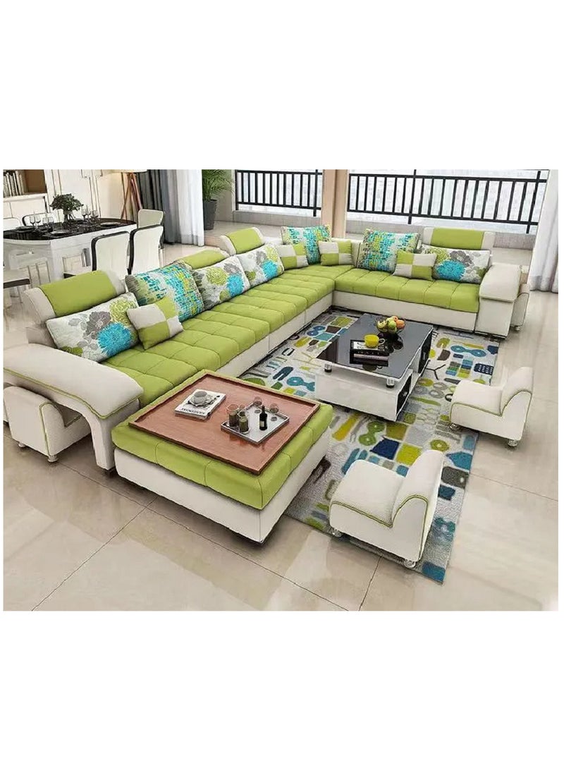 Comfynest U Shaped Corner Sofa Wood Frame High Density Cushions  - Image 1