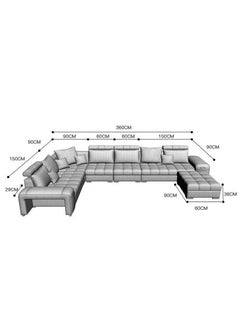 Comfynest U Shaped Corner Sofa Wood Frame High Density Cushions  - Image 3