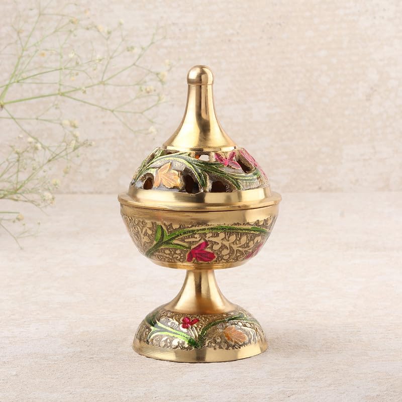 DOKCHAN Premium Golden Brass Pyali Diya with lid Cover for All Pooja and All Festivals (11cm) - Image 2