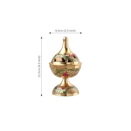DOKCHAN Premium Golden Brass Pyali Diya with lid Cover for All Pooja and All Festivals (11cm) - Image 5