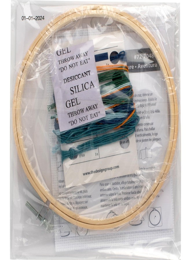 دايمنشونز طقم تطريز متقاطع للمبتدئين من ديمينسز 72-70486، قطر 6 بوصات، قماش أيدا 14 قيراط، 5 قطع - Image 2