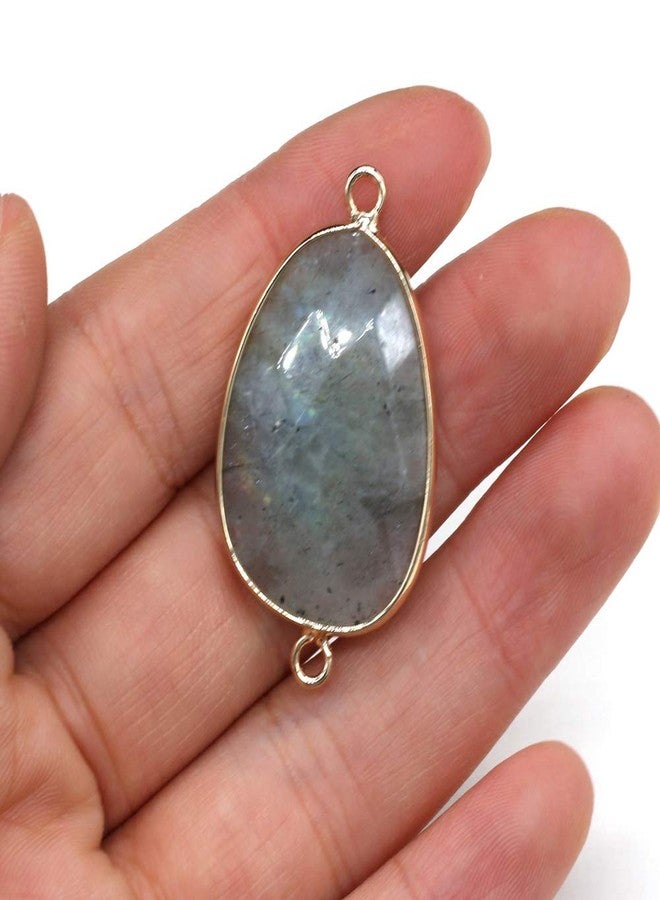 Zotoone Natural Crystal Stone Pendants Charm Gemstones Links Faceted Waterdrop Jewelry Connector with Brass Findings Golden for Necklace Bracelet Jewelry Making DIY Crafts 22x38mm - Random 5Pcs - Image 4
