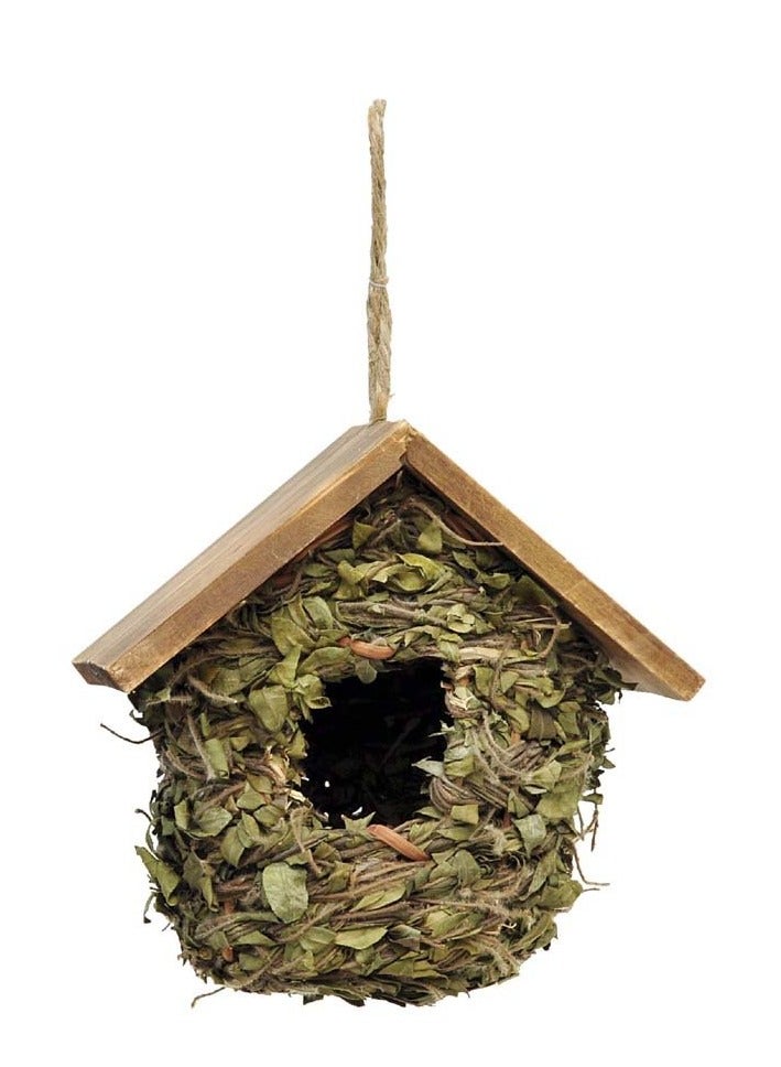 KNP House for small birds with leaves and wooden roof VX5757