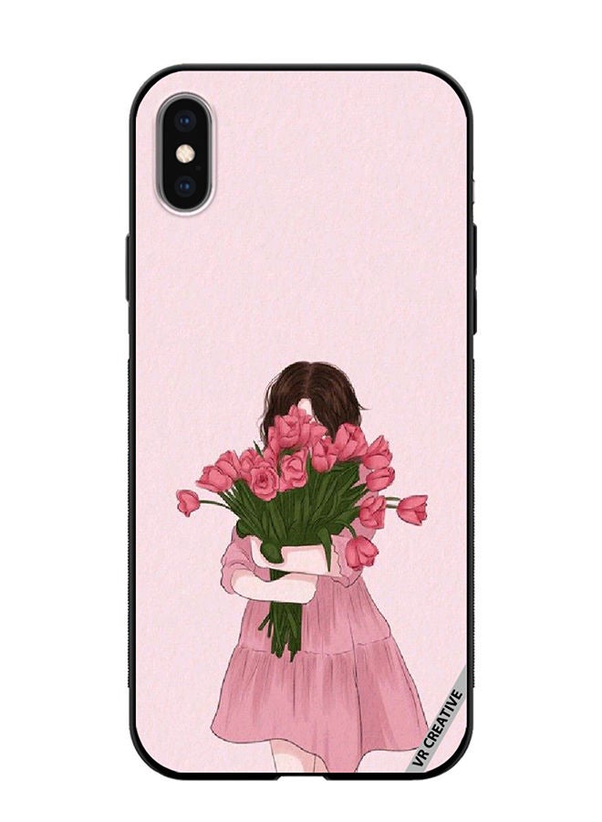 VR CREATIVE غطاء حماية لجهاز آبل آيفون XS ماكس تصميم فتاة تعانق باقة ألوان متعددة - Image 1