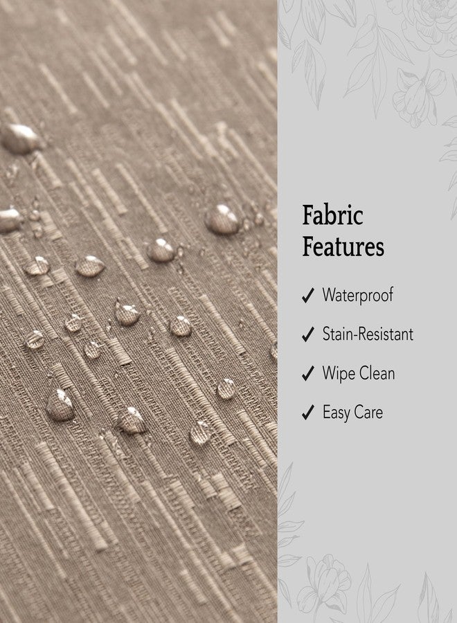 Elrene Home Fashions Continental Solid Texture Water and Stain Resistant Fabric Dining Napkins, Set of 4, 17"x17", Taupe - Image 3