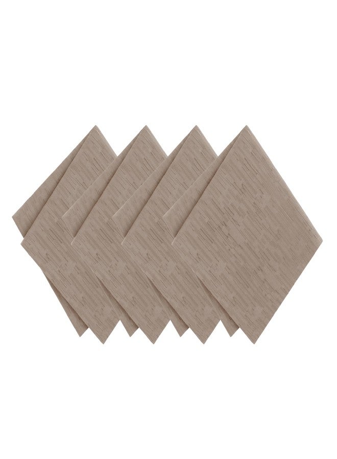 Elrene Home Fashions Continental Solid Texture Water and Stain Resistant Fabric Dining Napkins, Set of 4, 17"x17", Taupe - Image 1