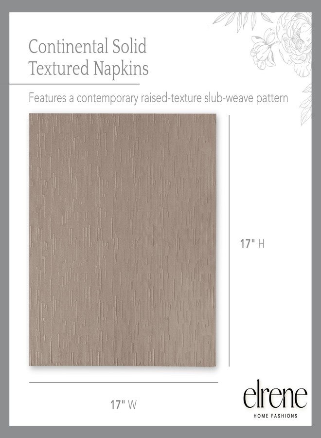 Elrene Home Fashions Continental Solid Texture Water and Stain Resistant Fabric Dining Napkins, Set of 4, 17"x17", Taupe - Image 4