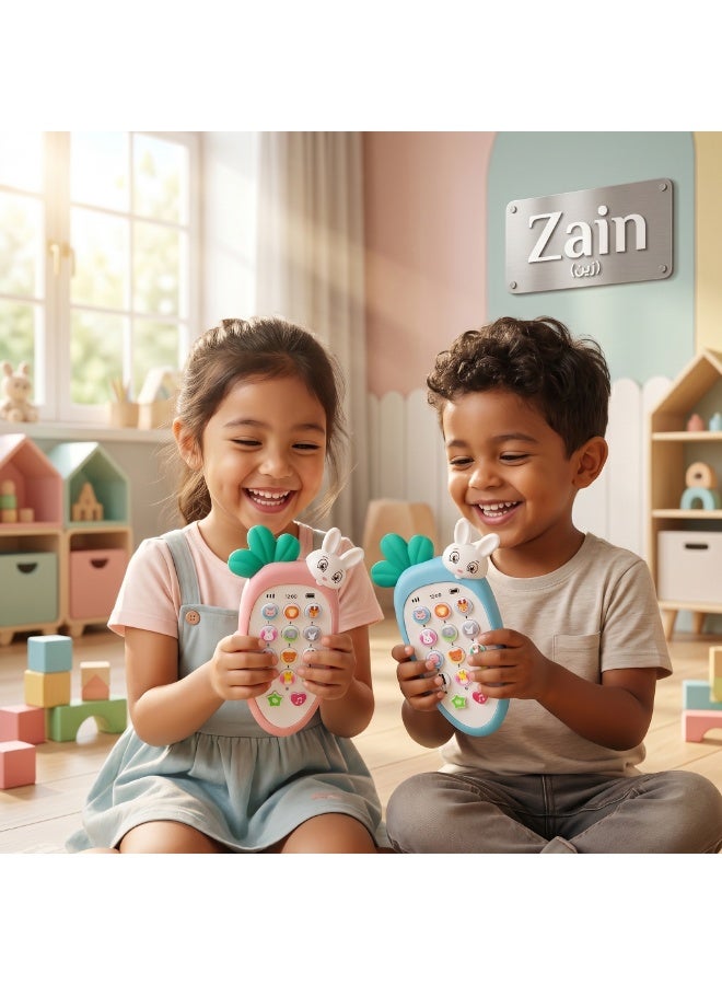 زين هاتف الأرنب الموسيقي للأطفال من زين - لعبة تعليمية وتفاعلية (أزرق سماوي) - Image 2
