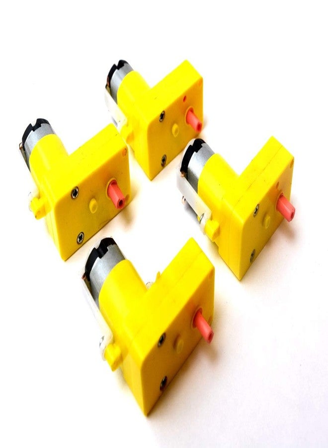 SRROBOTICS™ DC BO Motor Single shaft Smart Car Robot Gear Motor for Arduino, 4 Piece Motor With 4 Pcs Wheels - Image 3