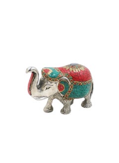 Antique Museum Handmade Hand Painted Elephant with carving Work 4 Inch  - Image 2