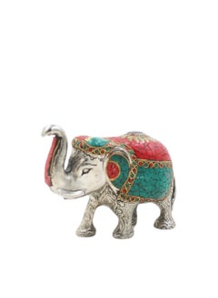 Antique Museum Handmade Hand Painted Elephant with carving Work 4 Inch  - Image 3