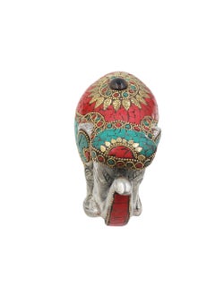 Antique Museum Handmade Hand Painted Elephant with carving Work 4 Inch  - Image 4