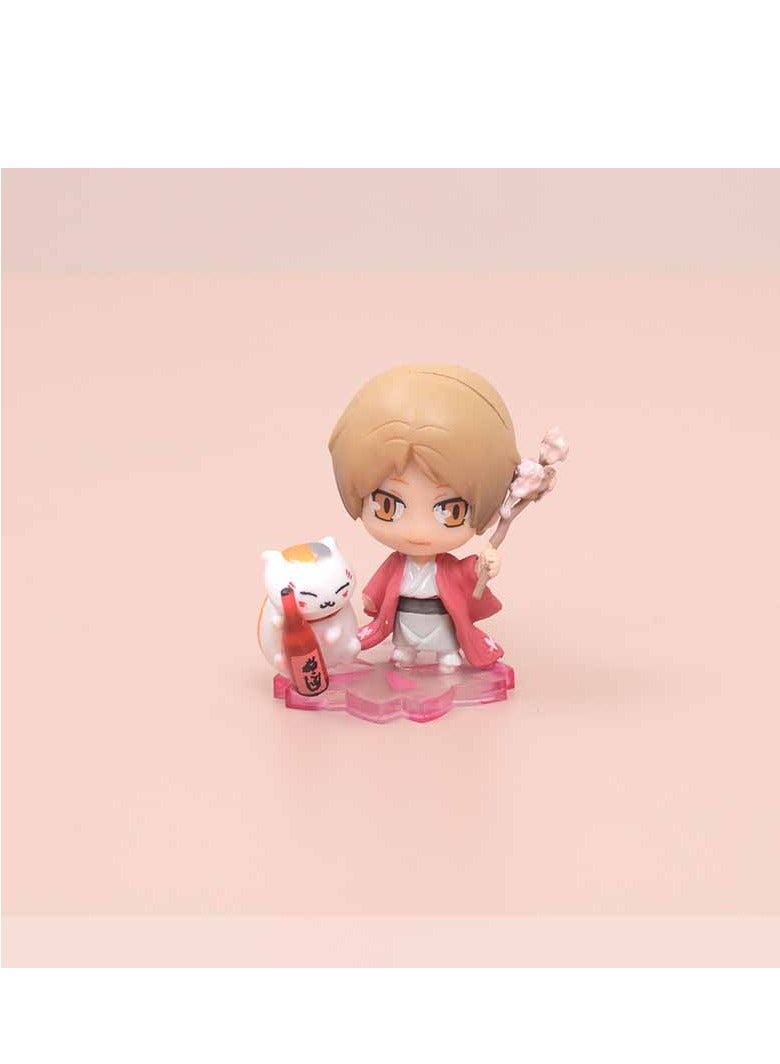6 Natsume Youjin account Q version of spring, summer, autumn and winter cat teacher box egg handpiece ornament model doll base boxed, 5cm  - Image 4