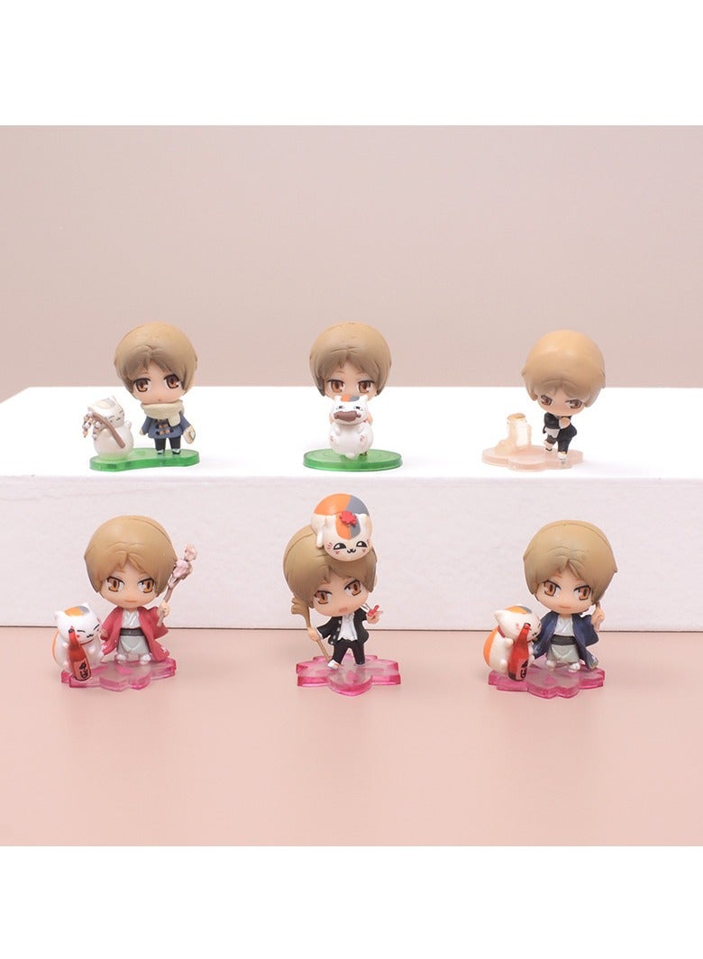 6 Natsume Youjin account Q version of spring, summer, autumn and winter cat teacher box egg handpiece ornament model doll base boxed, 5cm  - Image 2