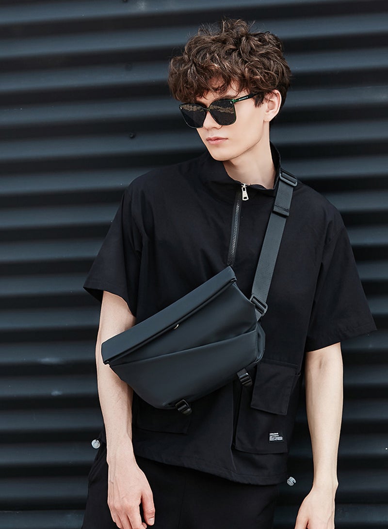 Sharpdo PU Men's Multifunctional Sports Shoulder Bag Lightweight Backpack Crossbody Bag 40*10*22CM - Image 3