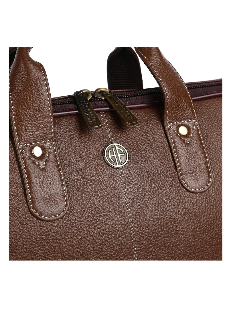 Hammonds Flycatcher  Leather Laptop Bag for Men - Office Bag - Fits Up to 14/15.6 Inch Laptop/MacBook - Laptop Messenger Bags/Leather Bag for Men with Adjustable Shoulder Strap - Brushwood  | Best Price UAE