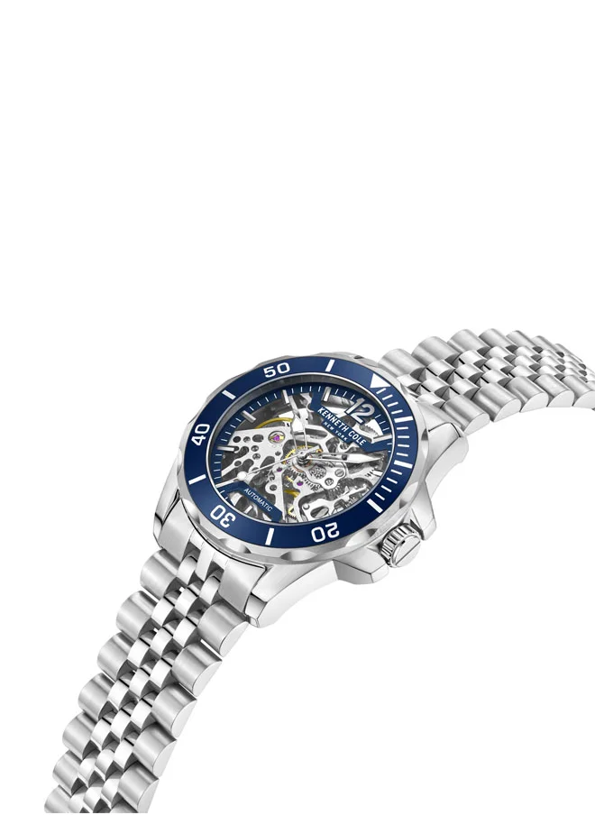 Kenneth Cole New York Kenneth Cole New York 43mm Automatic Men's Watch with Blue Dial & Stainless Steel Bracelet