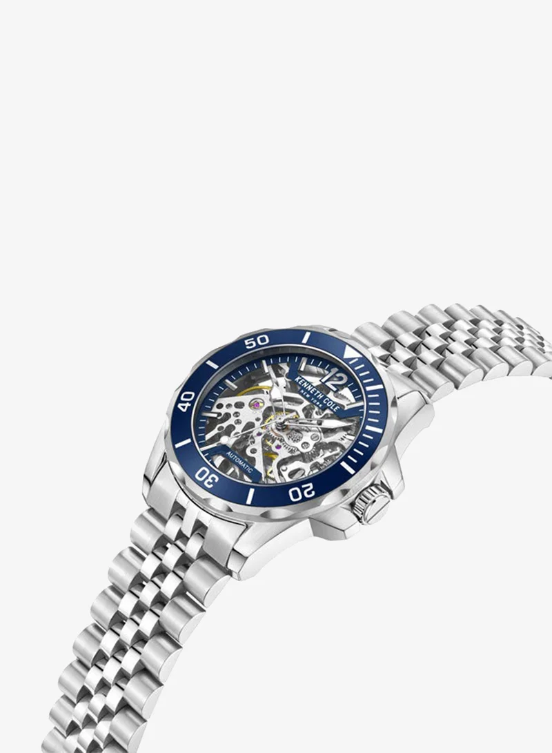 Kenneth Cole New York Kenneth Cole New York 43mm Automatic Men's Watch with Blue Dial & Stainless Steel Bracelet