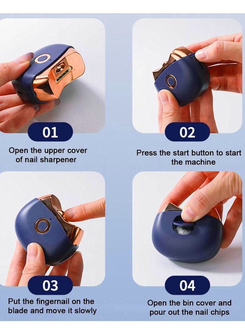 HOCC Professional Electric Nail Grinder Clipper for Baby and Adults (Royal Blue) - Image 5
