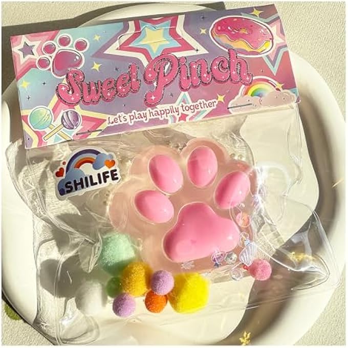 SHILIFE Taba Squishy Crystal Cat Claw Random Color , Kawaii Squishies PVC Toys, Stress Relieving Fur Ball OPP Packaging Gifts|Squishy Fidget Toys for Anxiety & Relaxation|Perfect Desk Accessory (1) - Image 3