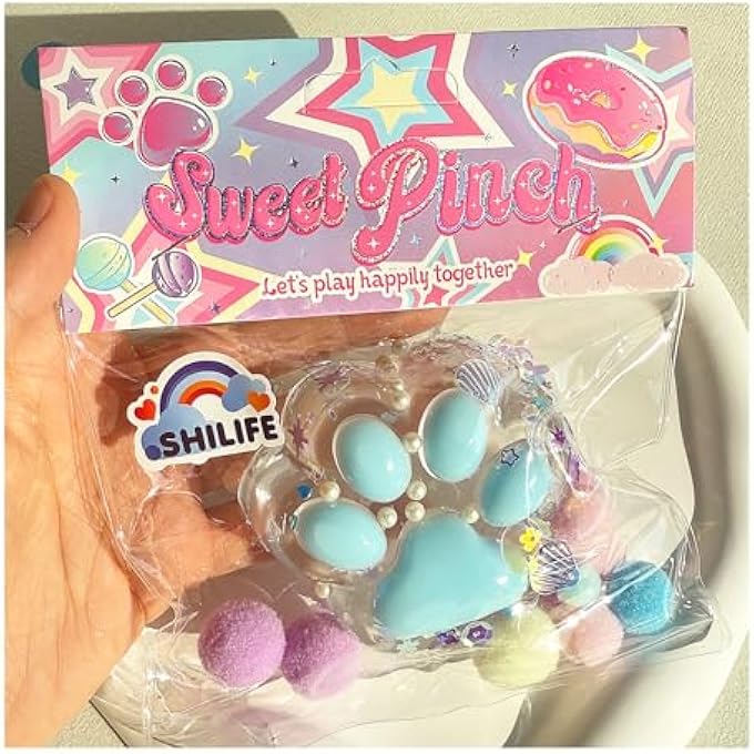 SHILIFE Taba Squishy Crystal Cat Claw Random Color , Kawaii Squishies PVC Toys, Stress Relieving Fur Ball OPP Packaging Gifts|Squishy Fidget Toys for Anxiety & Relaxation|Perfect Desk Accessory (1) - Image 5