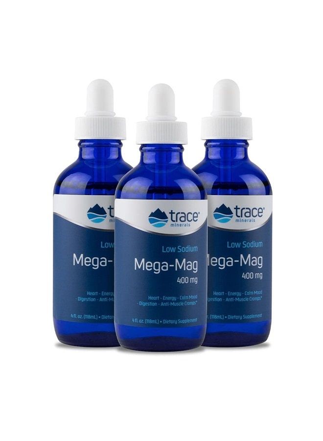 Trace Minerals Research Mega-Mag Liquid Magnesium Drops, 4 ounce, 3 PACK - Image 1