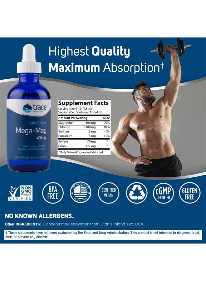 Trace Minerals Research Mega-Mag Liquid Magnesium Drops, 4 ounce, 3 PACK - Image 4