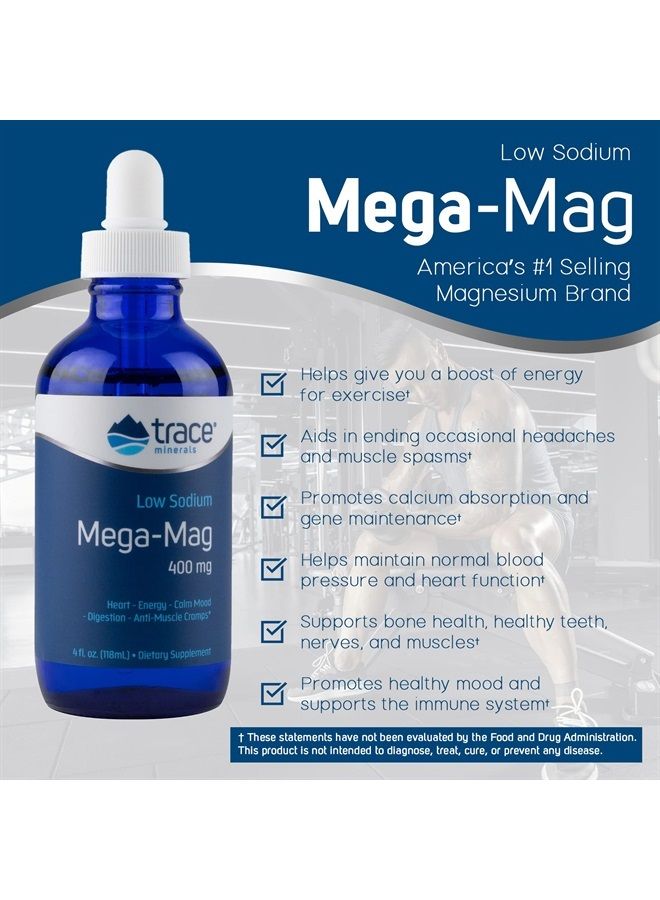 Trace Minerals Research Mega-Mag Liquid Magnesium Drops, 4 ounce, 3 PACK - Image 2