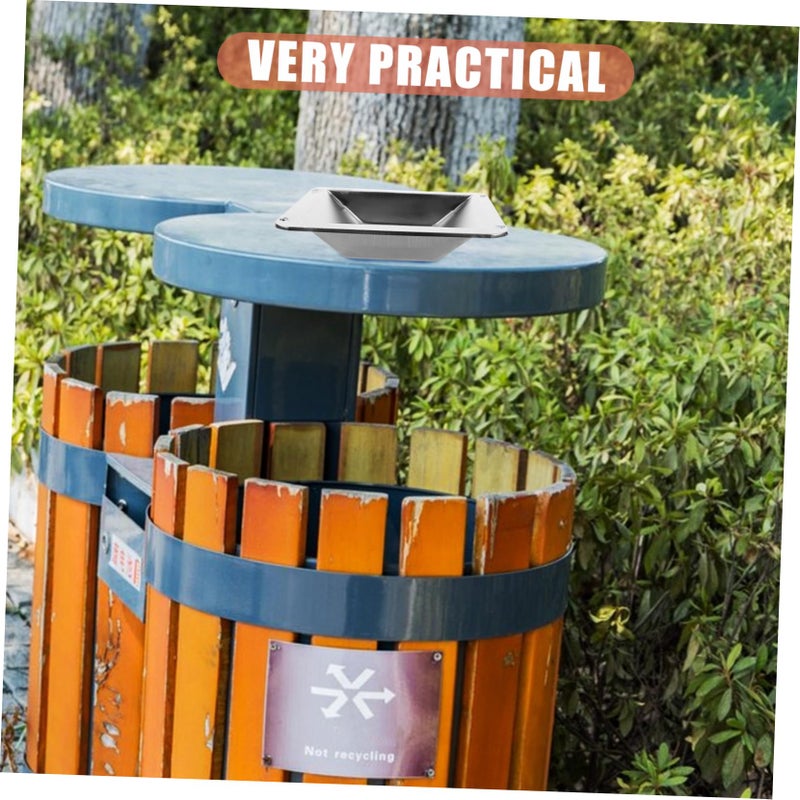 حاوية رماد خارجية سلة مهملات منفضة سجائر حاوية أعقاب السجائر لفرز النفايات بسهولة - Image 3