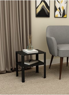 RIGID Steel Bedside Table with Storage Shelf Black 41x37x28cm  - Image 5