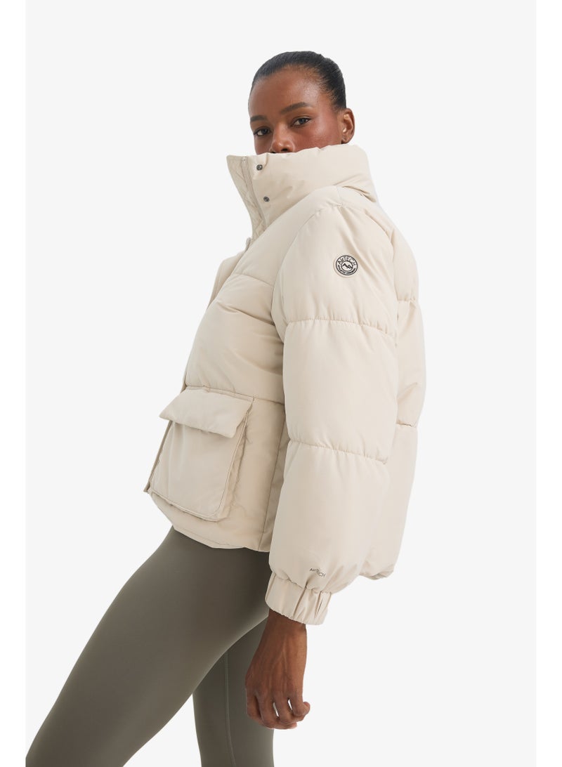 DeFacto Beige Woman Oversize Fit Puffer Jacket Casual - Image 1