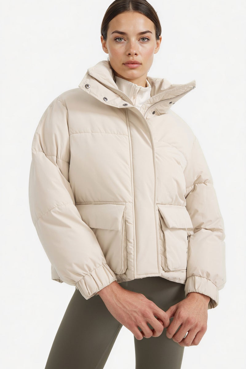 ديفاكتو جاكيت بامب وتر بروف اوفر سايز بياقة عالية من DeFactoFit - Image 1