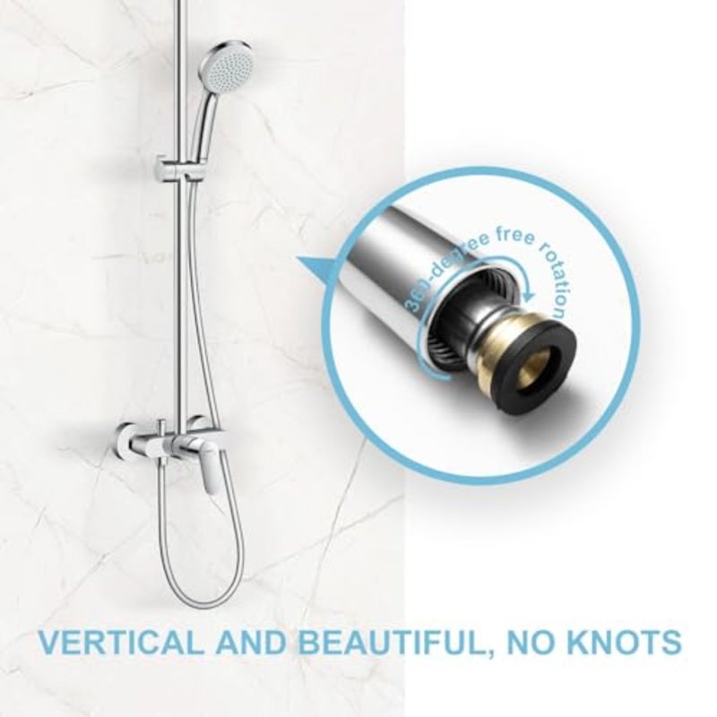 Shower Hose, 2.0m PVC Universal Smooth High-Pressure Shower Pipe with Washer, Replacement for Bath Taps - Image 2