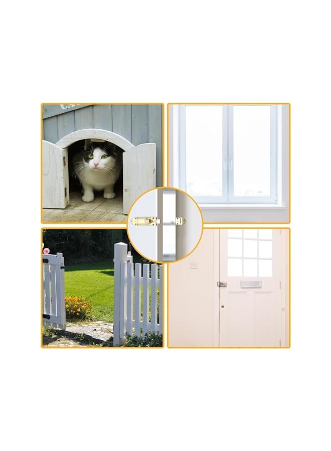 Green Tiger Heavy Duty Tower Bolt Surface Mounted Sliding Door Lock Patio Door Security Lock Durable Latches for Internal Door Polished Brass Door Bolt Ideal for Bedrooms Bathrooms Storage Units - Image 5