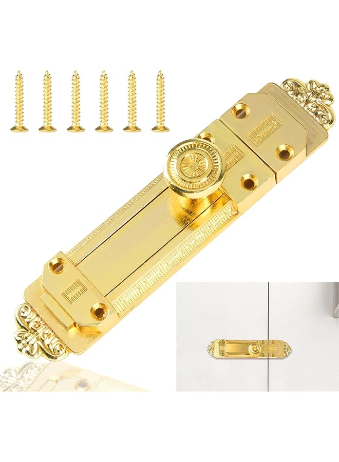 Green Tiger Heavy Duty Tower Bolt Surface Mounted Sliding Door Lock Patio Door Security Lock Durable Latches for Internal Door Polished Brass Door Bolt Ideal for Bedrooms Bathrooms Storage Units - Image 1
