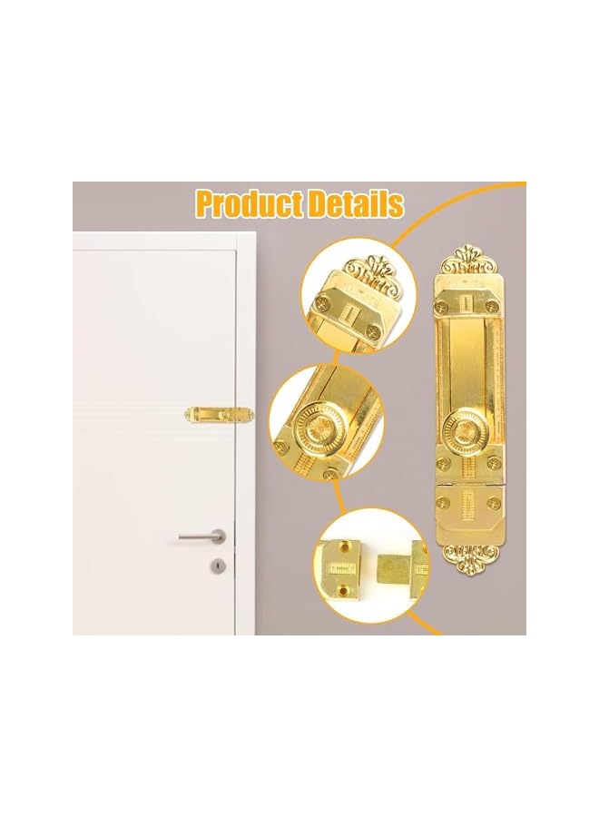 Green Tiger Heavy Duty Tower Bolt Surface Mounted Sliding Door Lock Patio Door Security Lock Durable Latches for Internal Door Polished Brass Door Bolt Ideal for Bedrooms Bathrooms Storage Units - Image 2